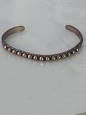 Solid Copper Beaded Cuff Bracelet